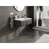 Mexen Rivel bathroom cabinet 80 cm with sink Otis, 1 drawer, grooved, matte graphite/white matte - 91A20-08023-1-BF66-W18M01