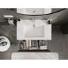 Mexen Rivel bathroom cabinet 80 cm with sink Otis, 1 drawer, grooved, matte graphite/white matte - 91A20-08023-1-BF66-W18M01