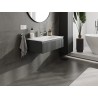 Mexen Rivel bathroom cabinet 80 cm with Vela sink, 1 drawer, grooved, graphite matte/white matte - 91A20-08023-1-BF66-W23M01