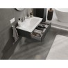 Mexen Rivel bathroom cabinet 80 cm with Vela sink, 1 drawer, grooved, graphite matte/white matte - 91A20-08023-1-BF66-W23M01