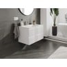 Mexen Rivel bathroom cabinet 80 cm with Otis washbasin, 2 drawers, fluted, white matte - 91A20-08047-2-BFF01-W18M01