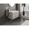 Mexen Rivel bathroom cabinet 80 cm with Otis sink, 2 drawers, grooved, gray matte/white matte - 91A20-08047-2-BFF62-W18M01