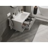 Mexen Rivel bathroom cabinet 80 cm with Otis sink, 2 drawers, grooved, gray matte/white matte - 91A20-08047-2-BFF62-W18M01