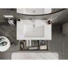 Mexen Rivel bathroom cabinet 80 cm with Otis sink, 2 drawers, grooved, gray matte/white matte - 91A20-08047-2-BFF62-W18M01