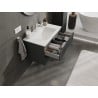 Mexen Rivel bathroom cabinet 80 cm with Otis sink, 2 drawers, grooved, matte graphite/matte white - 91A20-08047-2-BFF66-W18M0