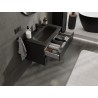 Mexen Rivel bathroom cabinet 80 cm with Vela sink, 2 drawers, grooved, black matt - 91A20-08047-2-BFF71-W23M71