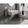 Mexen Rivel bathroom cabinet 90 cm with Otis sink, 1 drawer, grooved, matte gray/white matte - 91A20-09023-1-BF62-W18M01