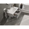 Mexen Rivel Bathroom Cabinet 90 cm with Otis Sink, 1 Drawer, Fluted, Grey Matte/White Matte - 91A20-09023-1-BF62-W18M01