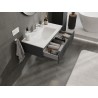 Mexen Rivel 90 cm bathroom cabinet with Otis washbasin, 1 drawer, fluted, matte graphite/white matte - 91A20-09023-1-BF66-W18M01