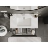 Mexen Rivel 90 cm bathroom cabinet with Otis washbasin, 1 drawer, fluted, matte graphite/white matte - 91A20-09023-1-BF66-W18M01