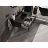 Mexen Rivel 90 cm bathroom cabinet with Otis sink, 1 drawer, grooved, matte black - 91A20-09023-1-BF71-W18M71