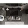 Mexen Rivel 90 cm bathroom cabinet with Otis sink, 1 drawer, grooved, matte black - 91A20-09023-1-BF71-W18M71