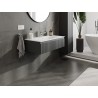 Mexen Rivel 90 cm Bathroom Cabinet with Vela Sink, 1 Drawer, Fluted, Graphite Matte/White Matte - 91A20-09023-1-BF66-W23M01
