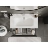 Mexen Rivel 90 cm Bathroom Cabinet with Vela Sink, 1 Drawer, Fluted, Graphite Matte/White Matte - 91A20-09023-1-BF66-W23M01