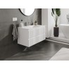 Mexen Rivel bathroom cabinet 90 cm with Otis sink, 2 drawers, grooved, white matte - 91A20-09047-2-BFF01-W18M01