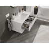 Mexen Rivel bathroom cabinet 90 cm with Otis sink, 2 drawers, grooved, white matte - 91A20-09047-2-BFF01-W18M01