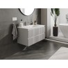 Mexen Rivel 90 cm bathroom cabinet with Otis sink, 2 drawers, grooved, gray matte/white matte - 91A20-09047-2-BFF62-W18M01