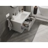 Mexen Rivel 90 cm bathroom cabinet with Otis sink, 2 drawers, grooved, gray matte/white matte - 91A20-09047-2-BFF62-W18M01