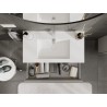 Mexen Rivel 90 cm bathroom cabinet with Otis sink, 2 drawers, grooved, gray matte/white matte - 91A20-09047-2-BFF62-W18M01