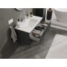 Mexen Rivel bathroom cabinet 90 cm with sink Otis, 2 drawers, fluted, graphite matte/white matte - 91A20-09047-2-BFF66-W18M0
