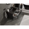 Mexen Rivel bathroom cabinet 90 cm with Otis washbasin, 2 drawers, grooved, black matte - 91A20-09047-2-BFF71-W18M71