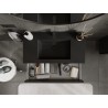 Mexen Rivel 90 cm Bathroom Cabinet with Basin Otis, 2 Drawers, Fluted, Matte Black - 91A20-09047-2-BFF71-W18M71