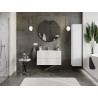 Mexen Rivel bathroom cabinet 90 cm with Vela washbasin, 2 drawers, grooved, white matte - 91A20-09047-2-BFF01-W23M01