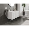 Mexen Rivel bathroom cabinet 90 cm with Vela washbasin, 2 drawers, grooved, white matte - 91A20-09047-2-BFF01-W23M01