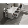 Mexen Rivel 90 cm bathroom cabinet with Vela sink, 2 drawers, fluted, gray matte/white matte - 91A20-09047-2-BFF62-W23M01