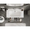 Mexen Rivel 90 cm bathroom cabinet with Vela sink, 2 drawers, fluted, gray matte/white matte - 91A20-09047-2-BFF62-W23M01