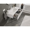 Mexen Rivel bathroom cabinet 100 cm with Otis sink, 1 drawer, grooved, white matte - 91A20-10023-1-BF01-W18M01