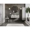 Mexen Rivel 100 cm bathroom cabinet with Otis basin, 1 drawer, fluted, matte gray/white - 91A20-10023-1-BF62-W18M01