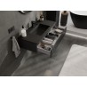 Mexen Rivel bathroom cabinet 100 cm with sink Otis, 1 drawer, grooved, matte black - 91A20-10023-1-BF71-W18M71