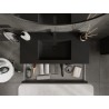 Mexen Rivel bathroom cabinet 100 cm with sink Otis, 1 drawer, grooved, matte black - 91A20-10023-1-BF71-W18M71