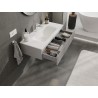 Mexen Rivel 100 cm bathroom cabinet with Vela sink, 1 drawer, fluted, gray matte/white matte - 91A20-10023-1-BF62-W23M01