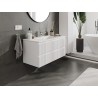 Mexen Rivel bathroom cabinet 100 cm with Otis washbasin, 2 drawers, grooved, white matt - 91A20-10047-2-BFF01-W18M01