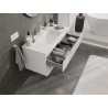 Mexen Rivel bathroom cabinet 100 cm with Otis washbasin, 2 drawers, grooved, white matt - 91A20-10047-2-BFF01-W18M01