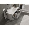 Mexen Rivel bathroom cabinet 100 cm with sink Otis, 2 drawers, fluted, gray matte/white matte - 91A20-10047-2-BFF62-W18M01