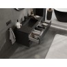Mexen Rivel bathroom cabinet 100 cm with Otis sink, 2 drawers, fluted, black matte - 91A20-10047-2-BFF71-W18M71