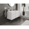 Mexen Rivel bathroom cabinet 100 cm with Vela sink, 2 drawers, grooved, white matt - 91A20-10047-2-BFF01-W23M01