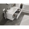 Mexen Rivel bathroom cabinet 100 cm with Vela sink, 2 drawers, grooved, white matt - 91A20-10047-2-BFF01-W23M01