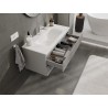 Mexen Rivel 100 cm Bathroom Cabinet with Vela Sink, 2 Drawers, Ribbed, Matte Gray/Matte White - 91A20-10047-2-BFF62-W23M01