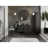 Mexen Rivel 100 cm Bathroom Cabinet with Vela Sink, 2 Drawers, Fluted, Matte Black - 91A20-10047-2-BFF71-W23M71