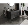 Mexen Rivel 100 cm Bathroom Cabinet with Vela Sink, 2 Drawers, Fluted, Matte Black - 91A20-10047-2-BFF71-W23M71