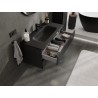 Mexen Rivel 100 cm Bathroom Cabinet with Vela Sink, 2 Drawers, Fluted, Matte Black - 91A20-10047-2-BFF71-W23M71