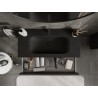 Mexen Rivel 100 cm Bathroom Cabinet with Vela Sink, 2 Drawers, Fluted, Matte Black - 91A20-10047-2-BFF71-W23M71