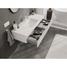 Mexen Rivel bathroom cabinet 120 cm with Otis washbasin, 1 drawer, grooved, white matte - 91A20-12023-1-BF01-W18M01