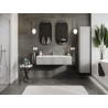 Mexen Rivel 120 cm bathroom cabinet with Otis sink, 1 drawer, grooved, gray matte/white matte - 91A20-12023-1-BF62-W18M01