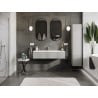 Mexen Rivel bathroom cabinet 120 cm with Vela sink, 1 drawer, grooved, grey matt/white matt - 91A20-12023-1-BF62-W23M01