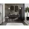 Mexen Rivel 120 cm bathroom cabinet with Vela sink, 1 drawer, grooved, matte black - 91A20-12023-1-BF71-W23M71